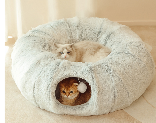 Cat Bed with Tunnel and Peephole