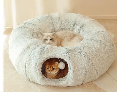 Cat Bed with Tunnel and Peephole