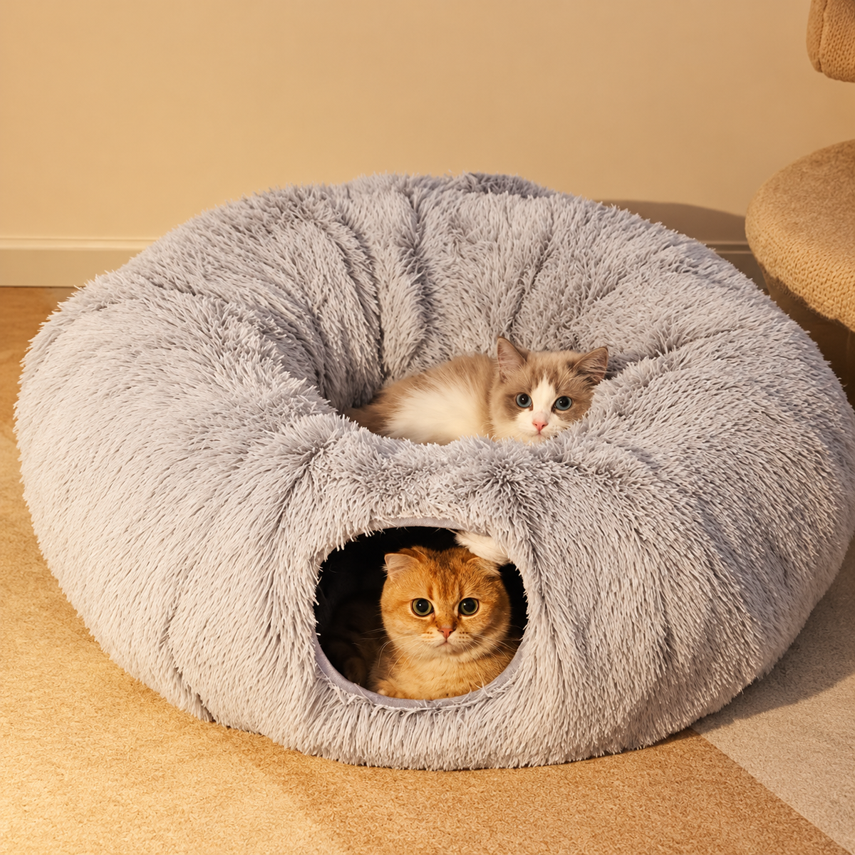 Cat Bed with Tunnel and Peephole – view 3