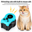 Cat Interactive Weight Loss Toy with built-in mouse chirping sound and LCD display, beside an orange kitten