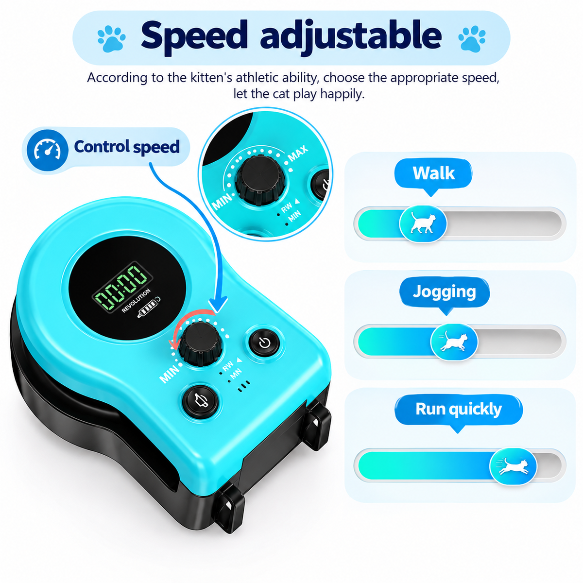 Cat Interactive Weight Loss Toy product information with optional 1, 2 and 3 unit configurations and feather accessories