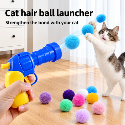Cat Toy Launcher with Soft Balls