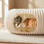 Cat tunnel bed hanging toy detail