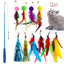 Retractable cat feather toy wand set