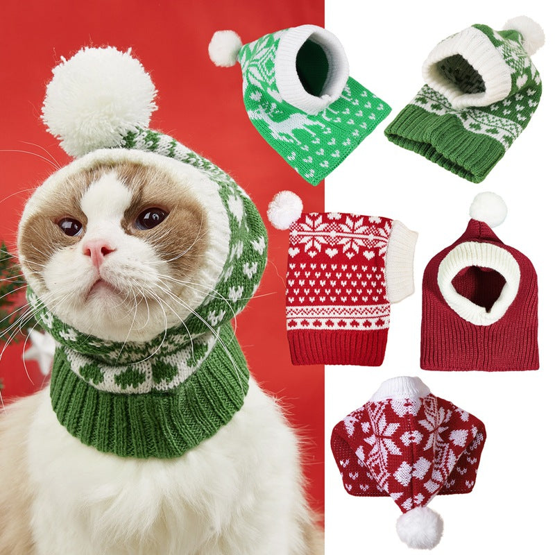 Christmas Reindeer Knit Hat for Pets