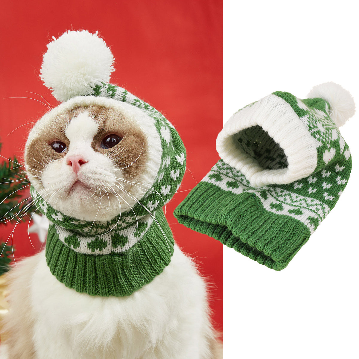 Christmas Reindeer Knit Hat for Pets – view 2