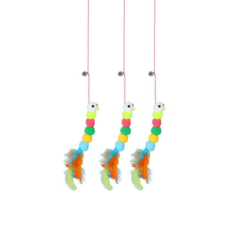 Cat Toy Wand with Plush Long Elastic String