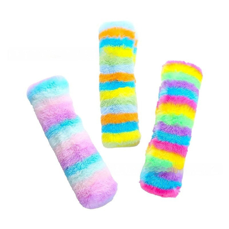 Colorful Plush Stripe Cat Pillow Toy – view 10