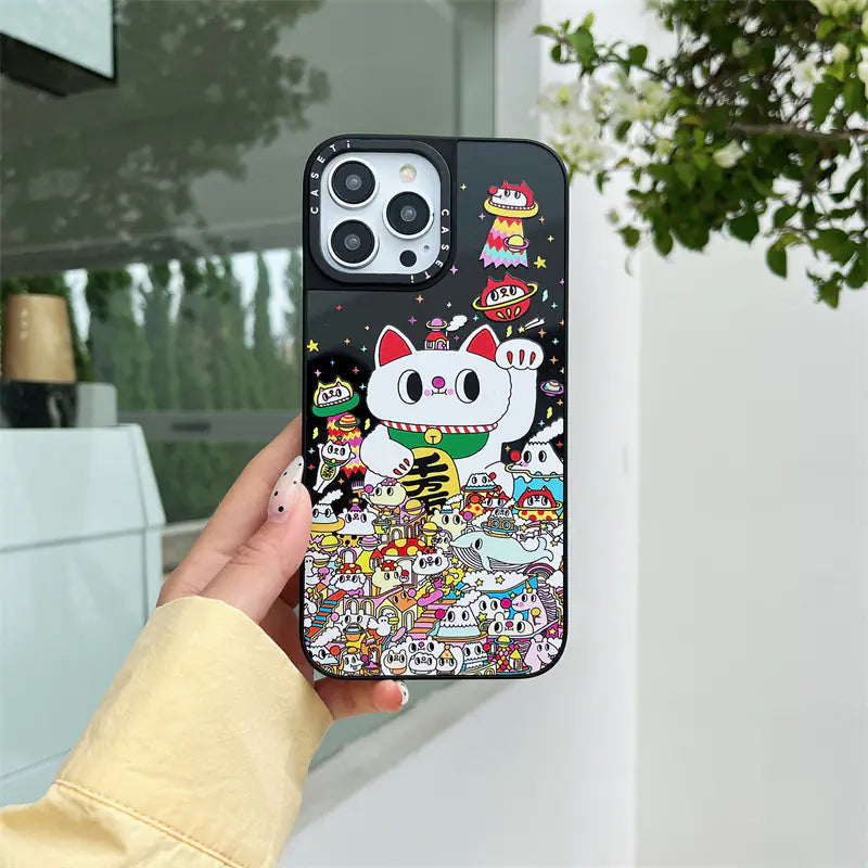 Illustration Lucky Cat Durable Phone Case
