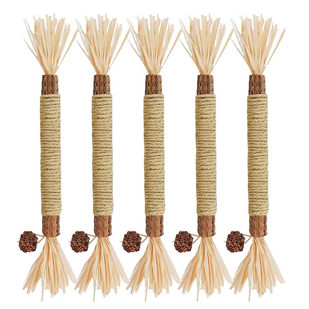 Natural Wood & Herbal Dental Chew Toys for Cats