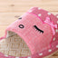 Seasonal Bow Linen Slippers with Cat Design (Indoor Use)