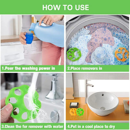 4pcs Reusable Pet Lint Remover for Clothes & Bedding