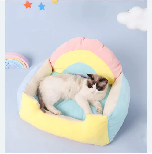 Rainbow Pet Bed for Cats and Small Dogs
