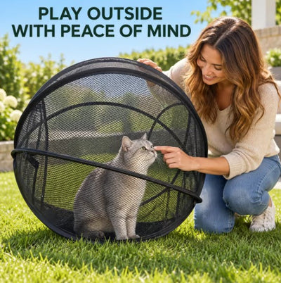 Foldable pop-up portable cat playpen tent