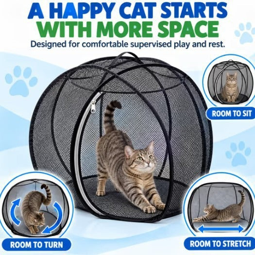 Foldable pop-up portable cat playpen tent Features 