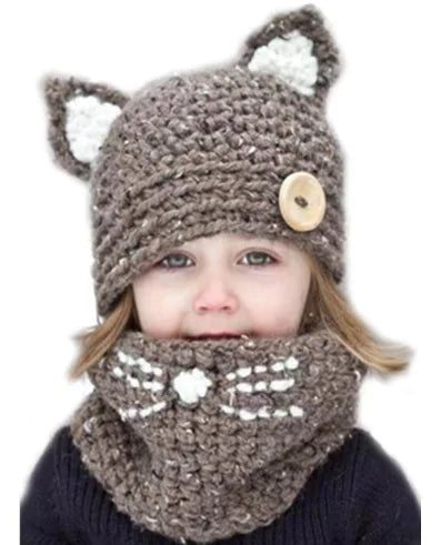 Knit Cat Beanie for Kids