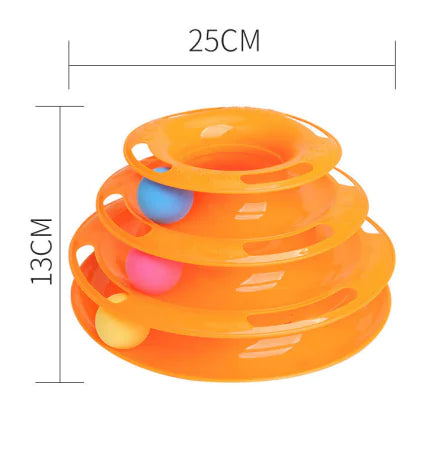 Interactive 4-Layer Cat Toy Puzzle Track Tower