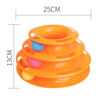 Interactive 4-Layer Cat Toy Puzzle Track Tower