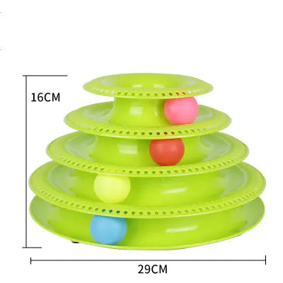 Interactive 4-Layer Cat Toy Puzzle Track Tower