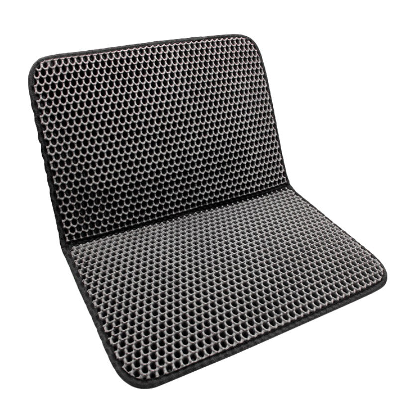 Non-slip backing of cat litter mat that stays in place on the floor